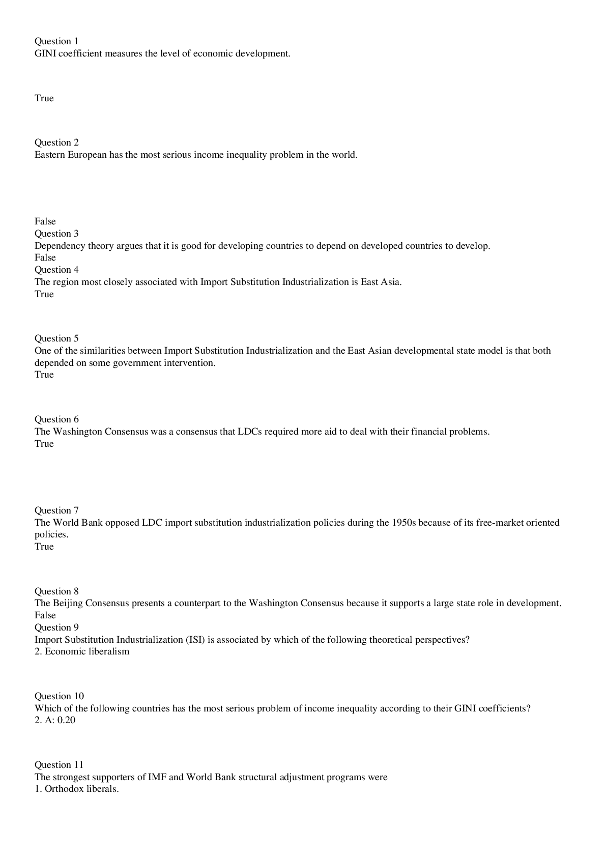 Preview image for GINI coefficient measures the level of economic development.